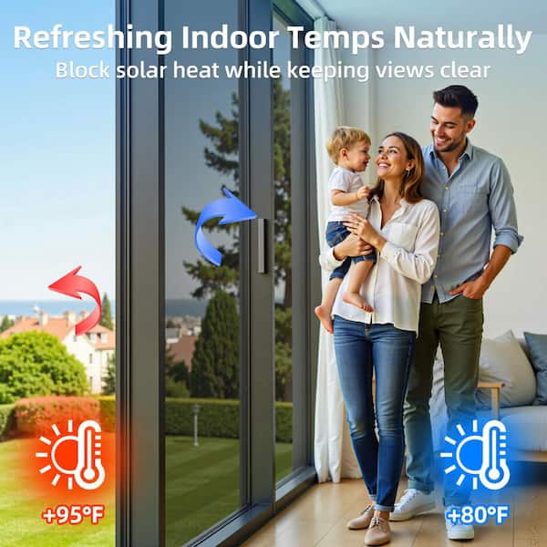 24 in. W x 197 in. L Heat Blocking Anti UV Daytime Blackout Decorative Window Film with One Way Reflective, Silver