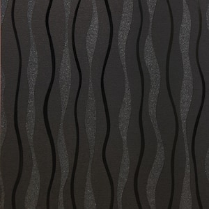 Glitz Black Textured Vinyl Wallpaper