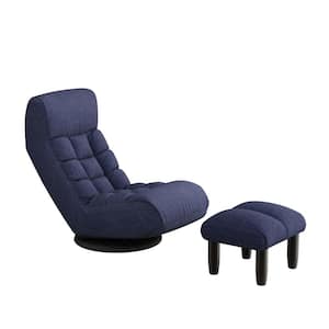 Blue Fabric Game Chair with Non-Adjustable Arms