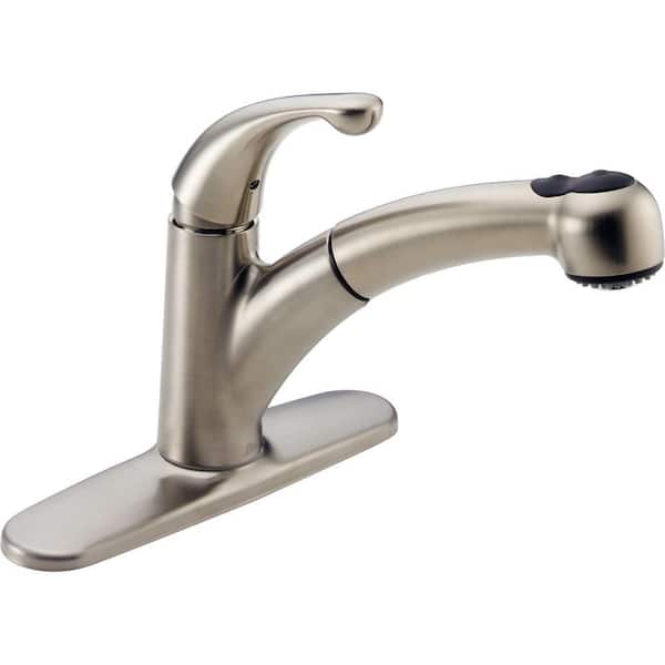 Delta Palo Single-Handle Pull-Out Sprayer Kitchen Faucet in Stainless Steel