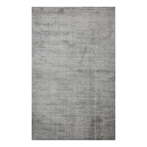 Chevelle Contemporary Modern Charcoal 8 ft. x 10 ft. Hand-Knotted Area Rug