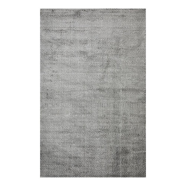Chevelle Contemporary Modern Charcoal 8 ft. x 10 ft. Hand-Knotted Area Rug