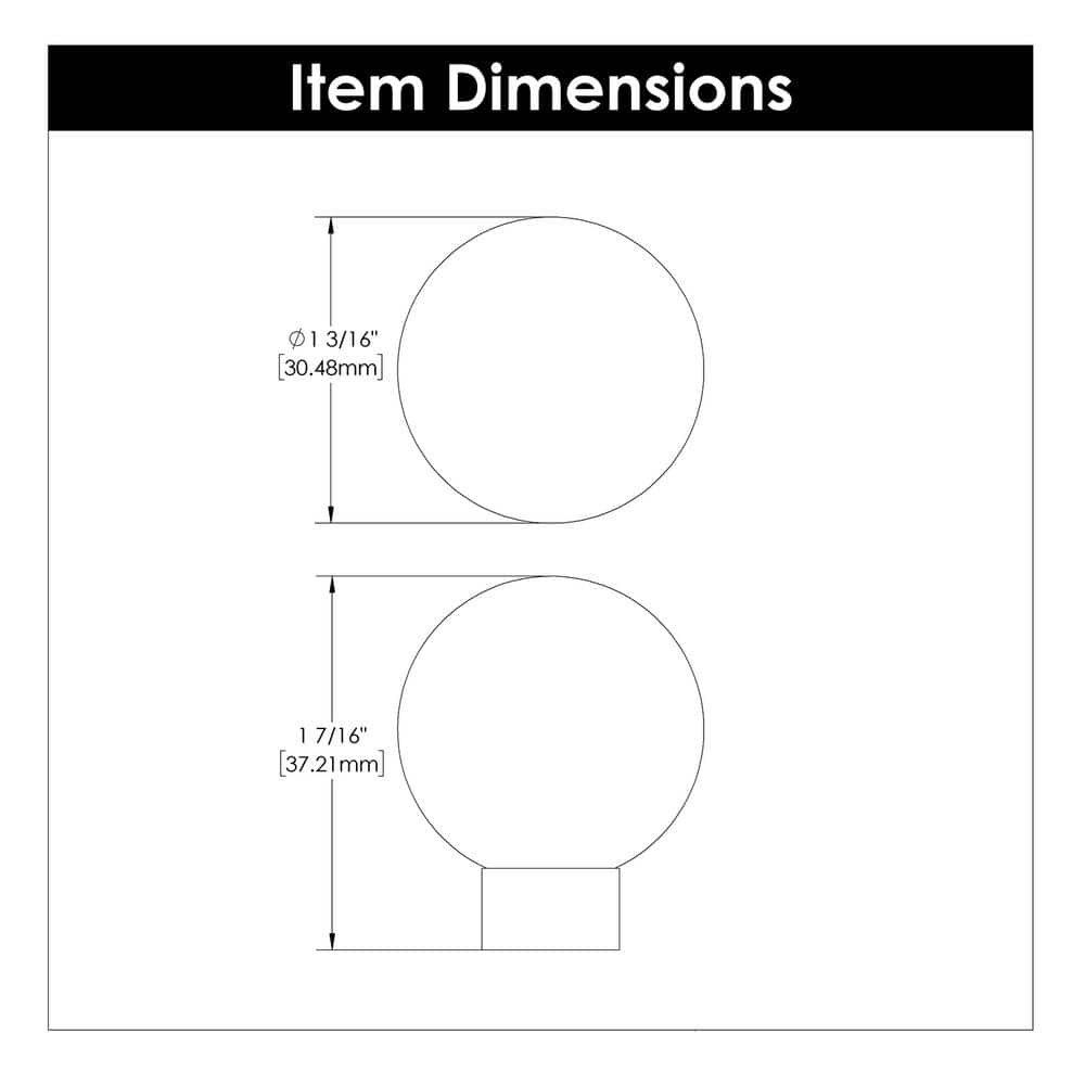 Clear Round Acrylic Cabinet Knob with Mounting Hardware