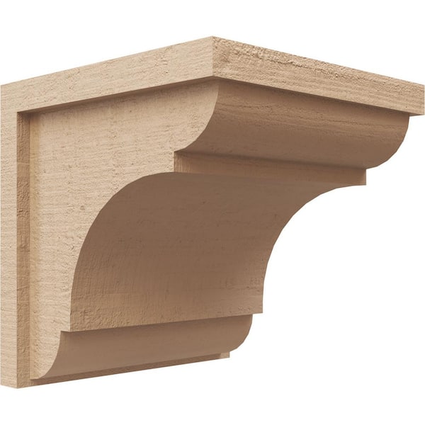 Ekena Millwork 10 in. x 10 in. x 10 in. Wide Bryant Rough Cedar Woodgrain TimberThane Corbel, Primed Tan