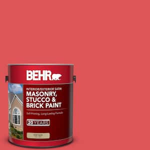 1 gal. #150B-6 Firecracker Satin Interior/Exterior Masonry, Stucco and Brick Paint