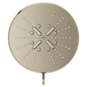 Rainshower SmartActive 3-Spray Patterns with 1.75 GPM 6.5 in. Wall Mount Round Fixed Shower Head in Brushed Nickel