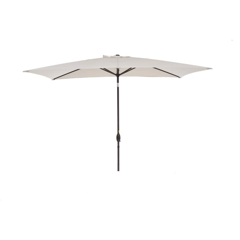 10 ft. x 6.5 ft. Steel Patio Market Umbrella in Beige WYB36-4 - The ...