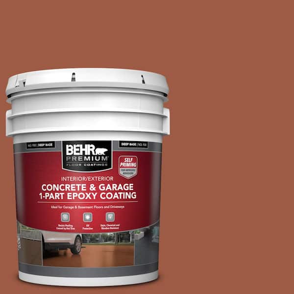 BEHR PREMIUM 5 gal. #PFC-15 Santa Fe Self-Priming 1-Part Epoxy Satin Interior/Exterior Concrete and Garage Floor Paint