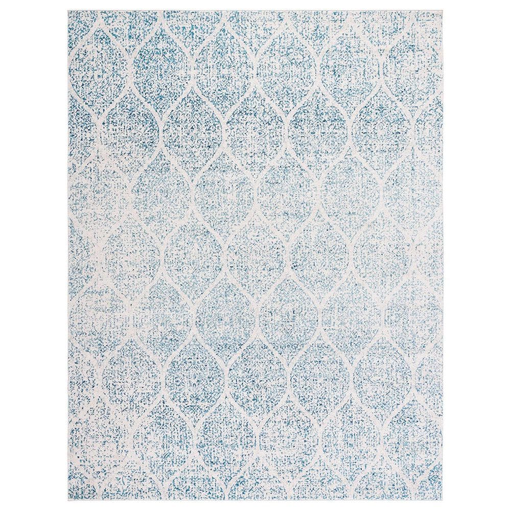 Blue Polypropylene 8 ft. x 10 ft. Oriental Indoor Area Rug