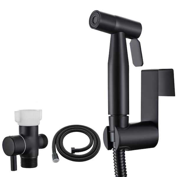 1-Pack Stainless Steel Handheld Bidet Sprayer for Toilet, Bathroom Bidet Attachment for Feminine Hygiene, Matte Black