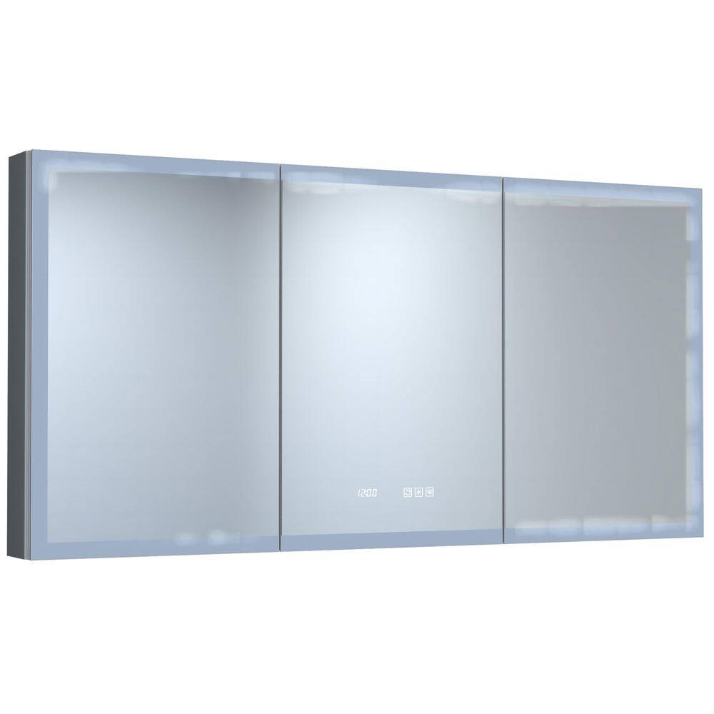 60 in. W x 36 in. H Rectangular Black Aluminum LED Recessed/Surface Mount Medicine Cabinet with Mirror price history on PriceWatchPro