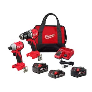 M18 18-Volt Lith-Ion Brushless Cordless Compact Hammer Drill/Impact Combo Kit w/(2) Batteries & M18 5.0 Ah Battery