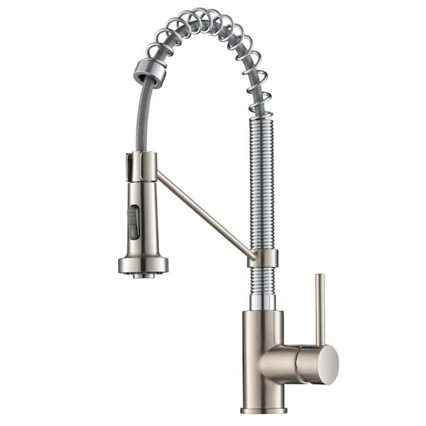 KRAUS Spot Free 18- in. Kitchen Faucet with Dual Function Pull-Down Sprayhead in all-Brite Stainless Steel/Chrome Finish