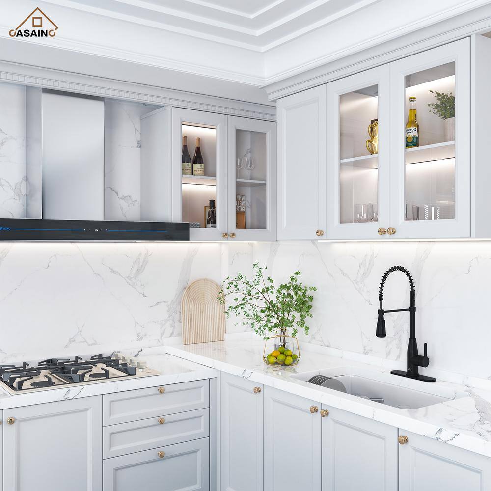 Matte Black Stainless Steel Pull Down Sprayer Kitchen Faucet