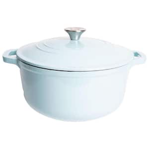 6 qt. Round Cast Iron Dutch Oven in Light Blue with Lid