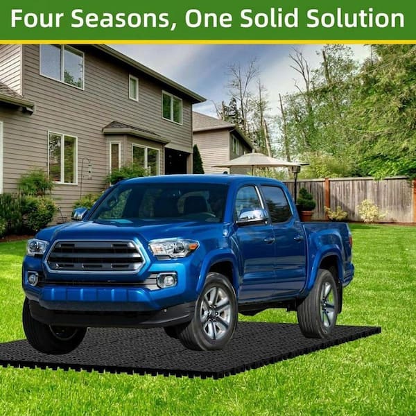 15.7 in. x 15.7 in. x 1.57 in. Square Black Grid Non-Slip Heavy