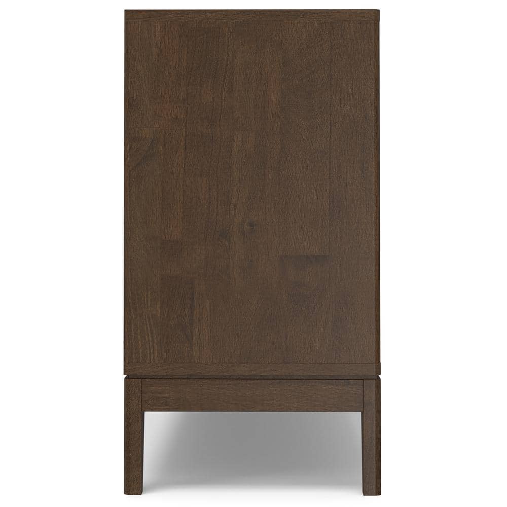 Harper Walnut Brown Solid Hardwood Mid Century Modern Sideboard Buffet
