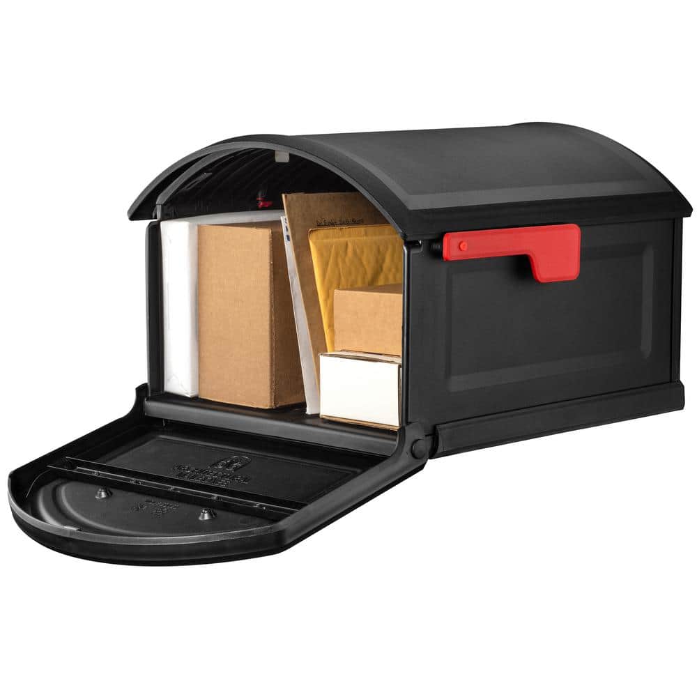 Extra Large Black Plastic Post Mount Mailbox