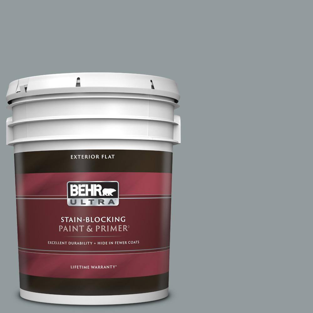 BEHR ULTRA 5 gal. 720F4 Stone Fence Flat Exterior Paint & Primer 485405 The Home Depot
