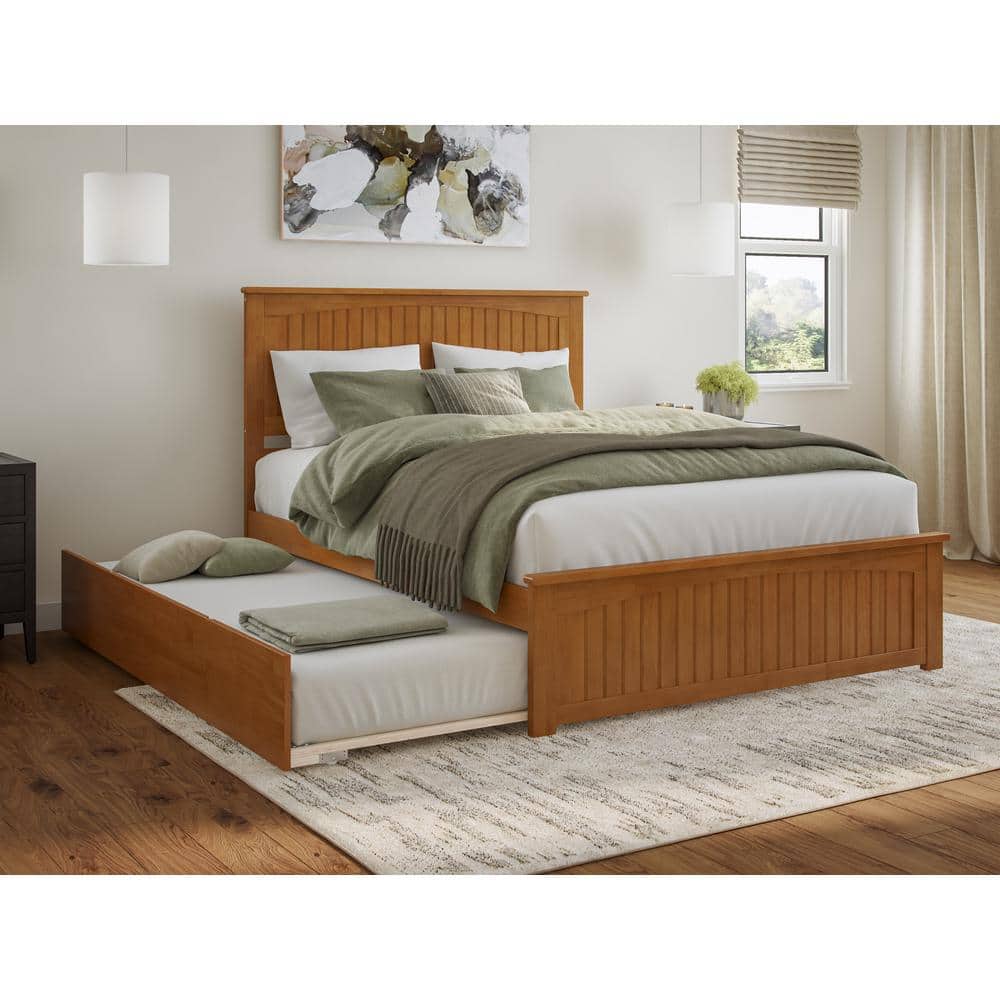 Nantucket Light Toffee Queen Wood Platform Bed with Slats