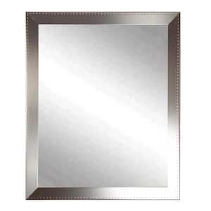 Medium Rectangle Silver Modern Mirror (25 in. H x 30 in. W)