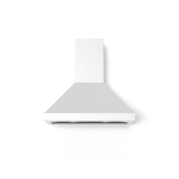 Hallman 36 in. 560 CFM Wall Mount Canopy Vent Hood with Lights in White