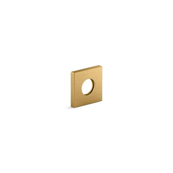 Shower Arm Trim Kit Square in Vibrant Brushed Moderne Brass