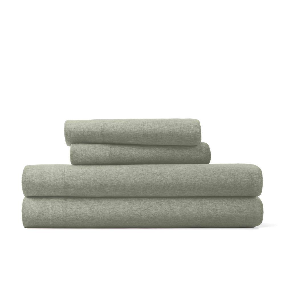 Sage Queen Cotton Jersey Knit Deep Pocket Sheet Set