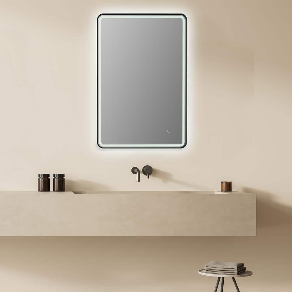 Viaggi 36" x 24" Silver and Gold LED Bathroom Vanity Mirror