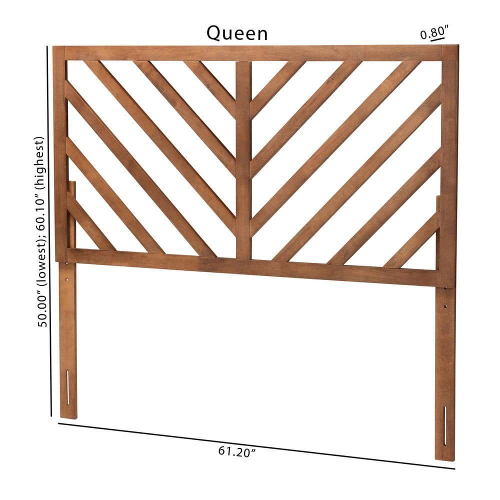 Belisma Queen Ash Walnut Wood Chevron Headboard