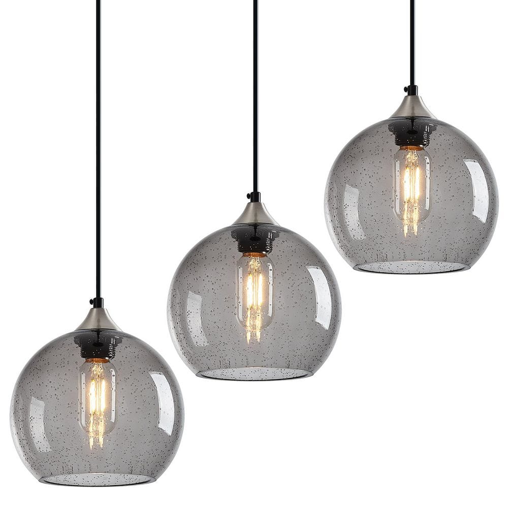 Home Lighting ‎60 Watts 1 Light 7. 87in Light Grey Glass Pendant Light for Kitchen Island, No Bulbs Included, 3Pack price history on PriceWatchPro
