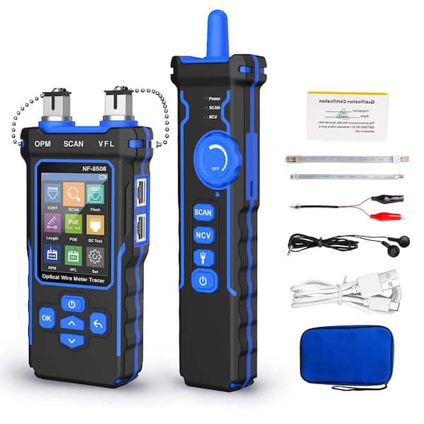 Network Cable Tester with Optical Power Meter, RJ45 Ethernet Tester, PoE Wire Tracer, Fiber Tester