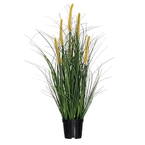 24 in. PVC Artificial Potted Green Foxtail Grass