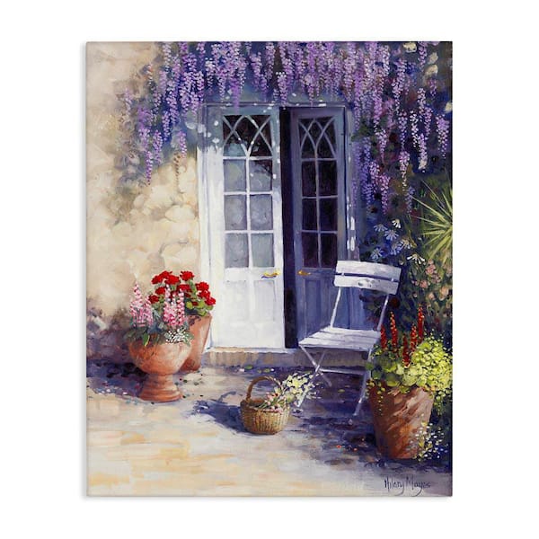 Stupell Industries Blooming Lavender Doorway by Hilary Mayes Unframed Architecture Graphic Art Print 20 in. x 16 in.