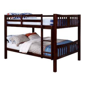 Jelle Dark Walnut Twin over Twin Bunk Bed with Attached Ladder
