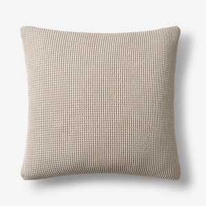 Company Cotton Cadence Solid Taupe 20 in. x 20 in. Throw Pillow Cover