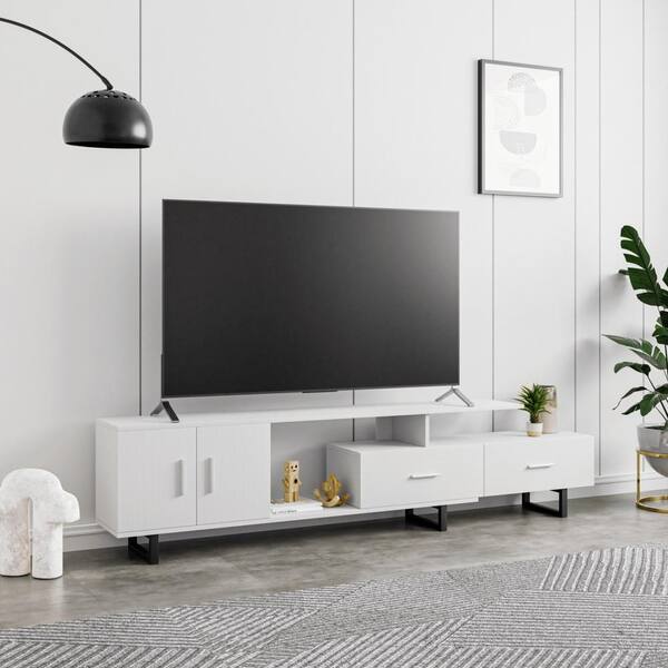 Leisuremod Avery Mid Century Modern Rectangular TV Stand with MDF Wood ...