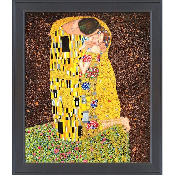 LA PASTICHE The Kiss (Full view) by Klimt Gallery People Oil Painting Art Print 24 in. x 28 in. KL1839-FR-26240520X24 The Home Depot