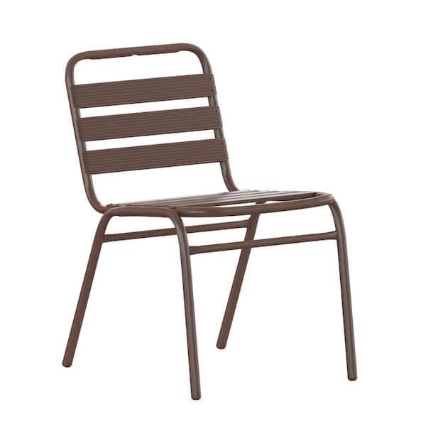 Carnegy Avenue Brown Aluminum Outdoor Dining Chair in Brown