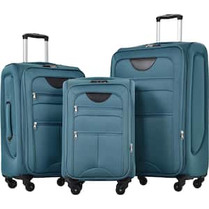LUGGEX 3 Piece Set 20 24 28in White Luggage Spinner Wheels Expandable  Suitcase