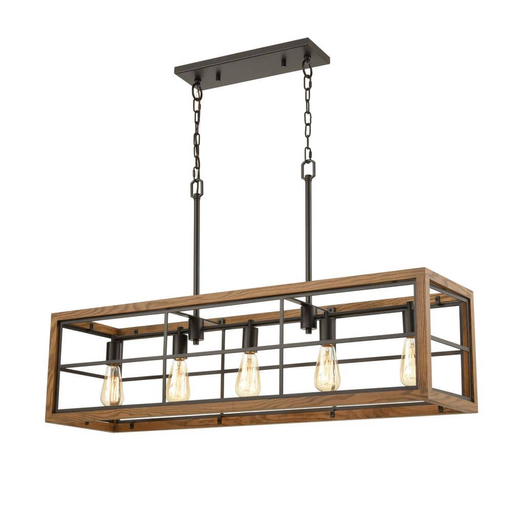 Titan Lighting Boardman 42 in. W 5-Light Oil Rubbed Bronze Linear ...