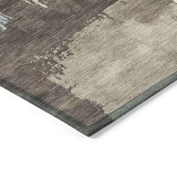 Chantille Machine Washable Indoor/Outdoor Abstract ACN2347 Brown 9 ft. x 12 ft. Area Rug