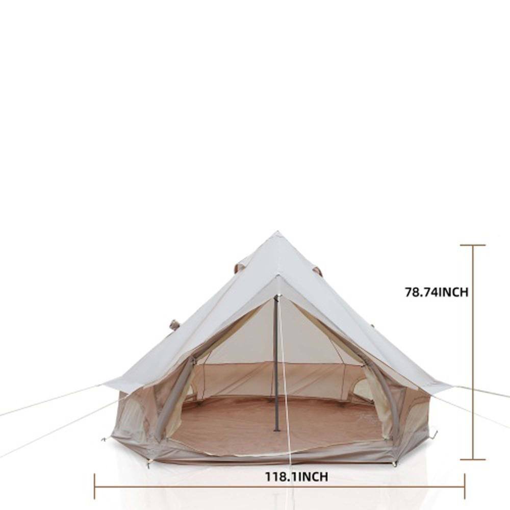 9.8ft. Beige Bell Tent for 3-4 People, 4 Season Oxford Glamping Tent with Stove Jack for Family Camping price history on PriceWatchPro