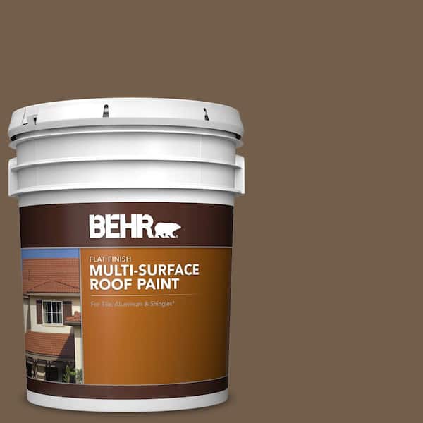 BEHR 5 gal. #MS-46 Chestnut Brown Flat Multi-Surface Exterior Roof Paint