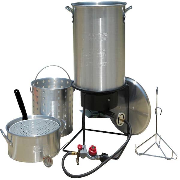 King Kooker 12 in. Portable Outdoor Propane Gas Deep Frying/Boiling Package with Two Aluminum Pots