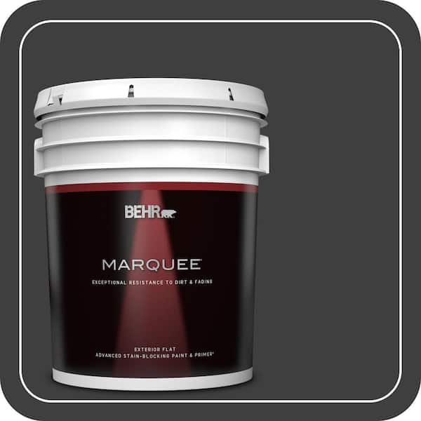 BEHR MARQUEE 5 gal. Black Flat Exterior Paint & Primer