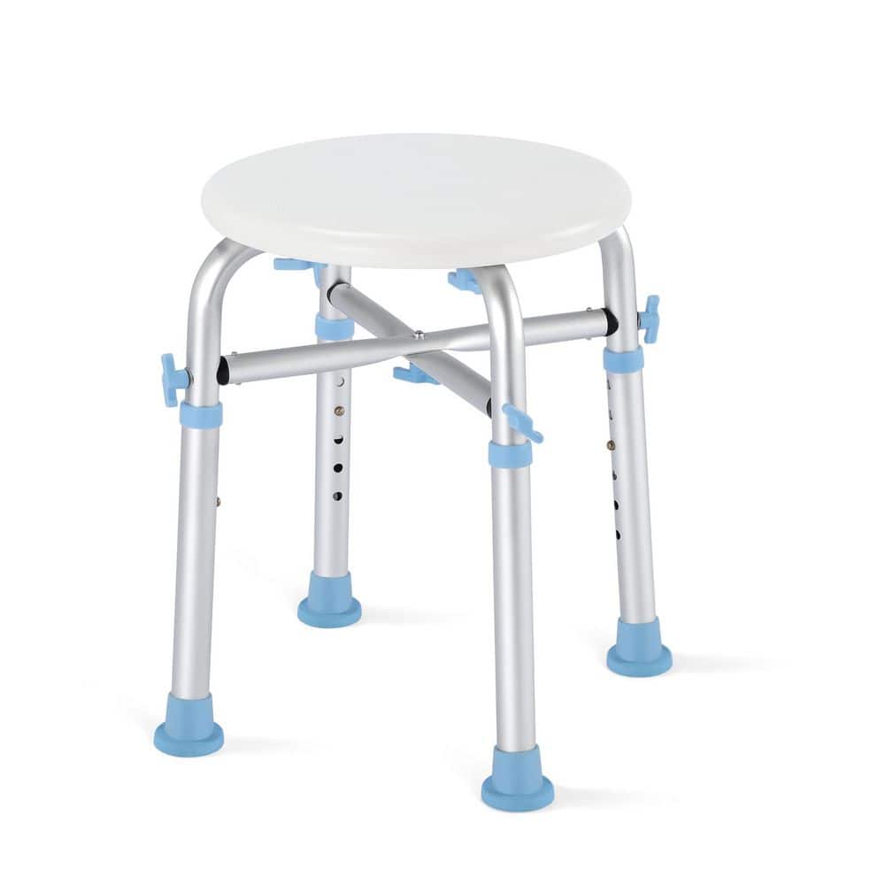 Aluminum Adjustable Shower Stool Chair Bath Seat, 500lbs Capacity, Anti-Sli