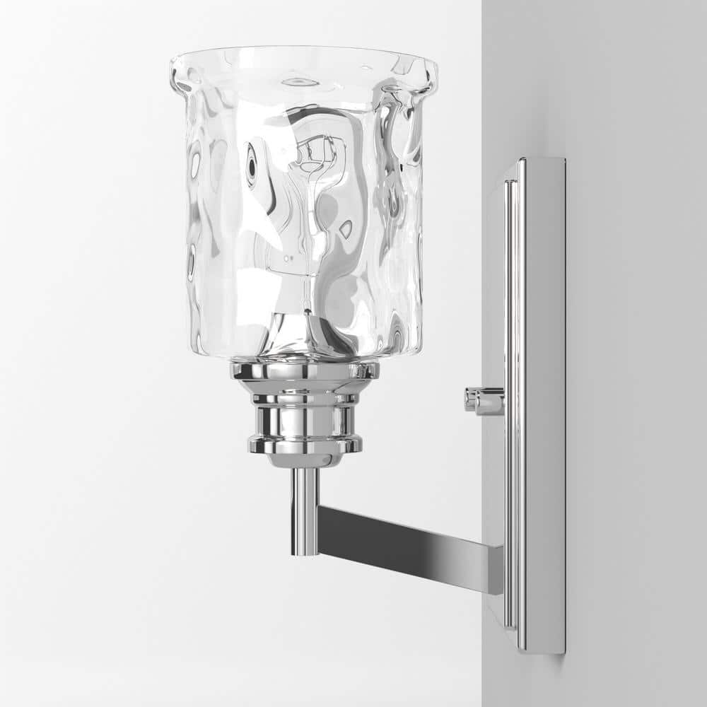 Polished Nickel 10" Modern Wall Sconce with Glass Shade