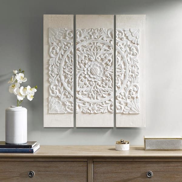 Madison Park Mandal Panel Wood 3-pc. Wall Art Sets, Color: Gray - JCPenney