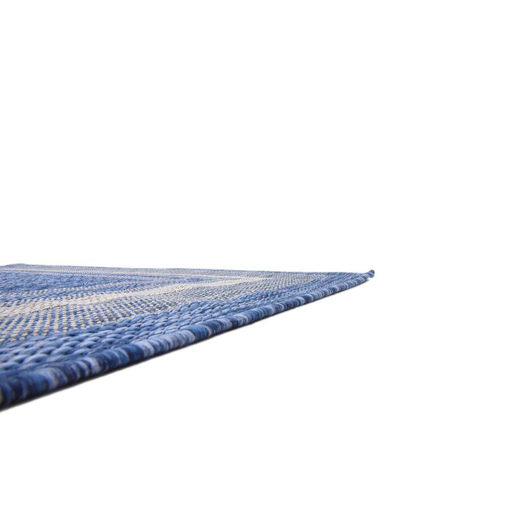 Blue Rectangular 4' x 6' Stain-Resistant Synthetic Outdoor Rug